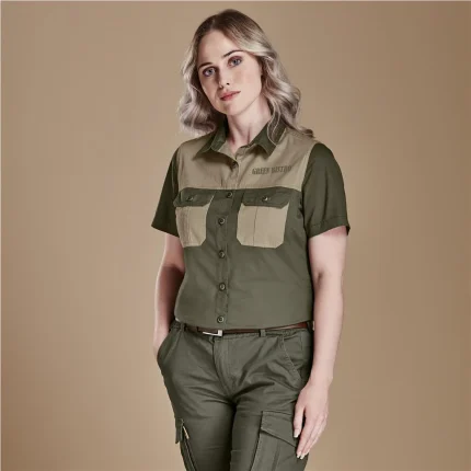 Ladies Short Sleeve Serengeti 2-Tone Bush Shirt product image