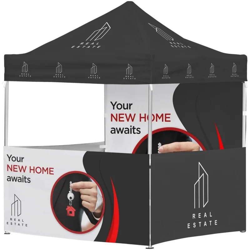 Ovation Sublimated Gazebo 2m X 2m Petite Frame - 3 Half-Wall Skins - 1 Full Wall Skin product image