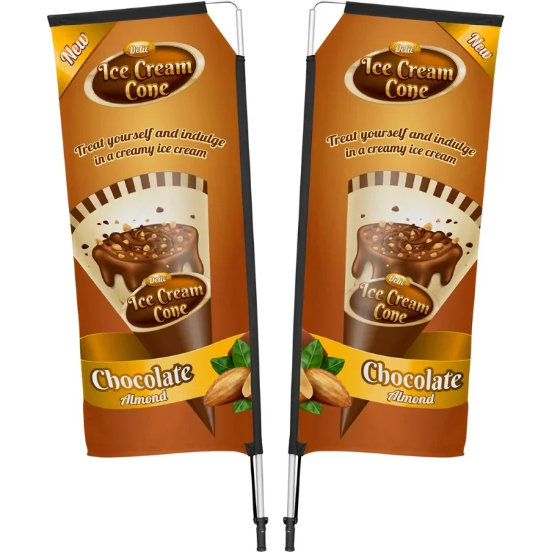 Legend 2M Sublimated Telescopic Double-Sided Flying Banner - 1 complete unit product image