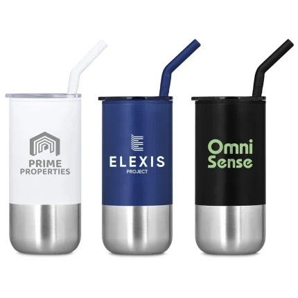 Kooshty Cheerio Stainless Steel & Plastic Double-Wall Tumbler & Straw – 480ml product image