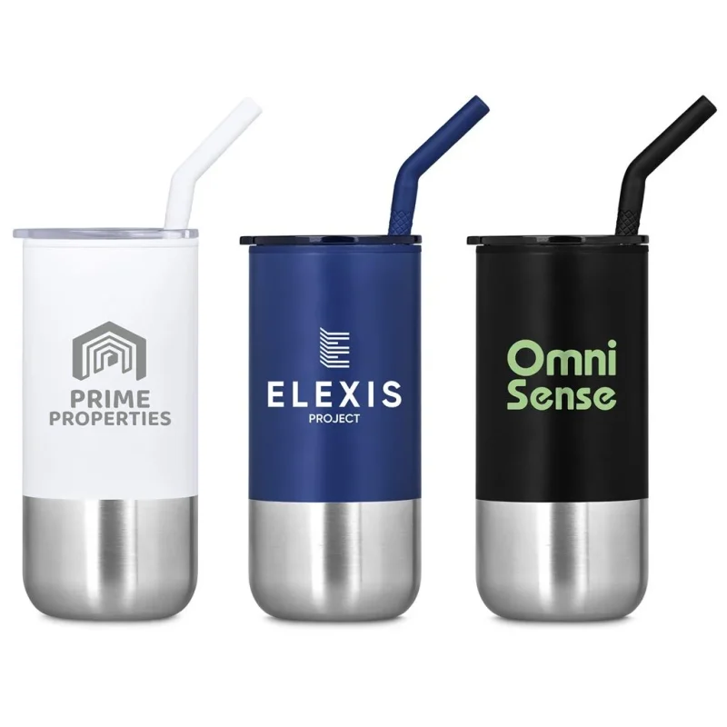 Kooshty Cheerio Stainless Steel & Plastic Double-Wall Tumbler & Straw – 480ml product image
