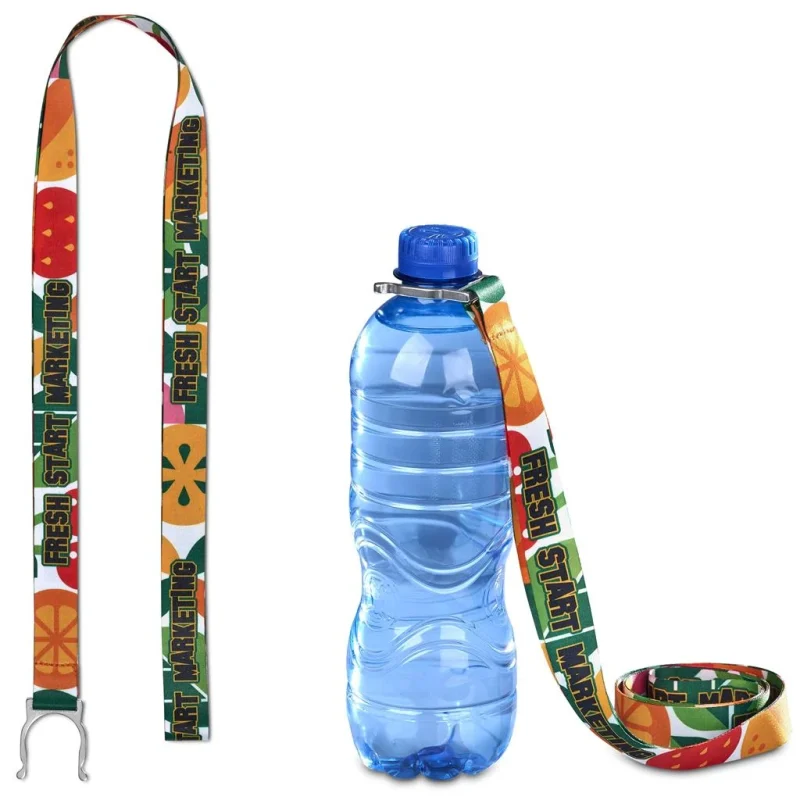 Altitude Aqua Crossbody Double-Sided Sublimated Satin Bottle Lanyard product image